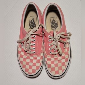 VANS ~¡Checkerboard Pink & White Sz 8 Womens